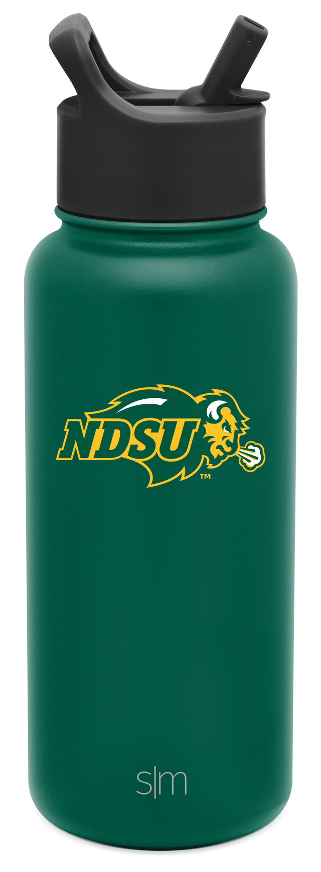 Deep teal water bottle with charcoal gray lid and straw system, cylindrical design with rich saturated finish. Deep teal water bottle with charcoal gray lid and straw system, cylindrical design with rich saturated finish.