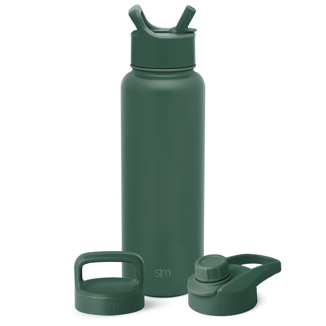 Sage green water bottle with muted, dusty finish displayed against matching background Sage green water bottle with muted, dusty finish displayed against matching background