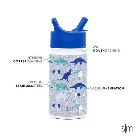 Summit Kids Insulated Stainless Steel Water Bottle with Straw Lid (400ml)  Blue Camo – Yum Yum Kids Store