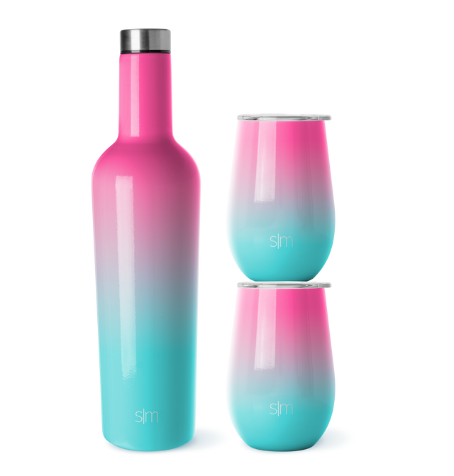 Ombre gradient transitioning from hot pink at top through white in middle to turquoise blue at bottom Ombre gradient transitioning from hot pink at top through white in middle to turquoise blue at bottom