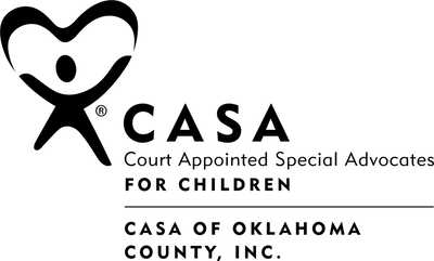CASA Oklahoma County horizontal logo in black and white