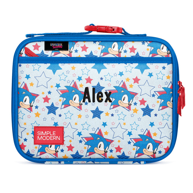 Personalized Sonic the Hedgehog lunch box with 