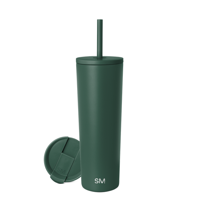 Deep forest green drinkware on white background