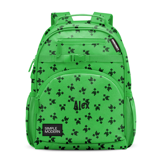 arm green backpack kids Simple Modern Large Teenage Mutant Ninja Turtles for School Girls and Boys | Elementary Backpack for Teen | Fletcher Collection top pockets and small mesh pockets Wildride USA Recycled Kids Backpack