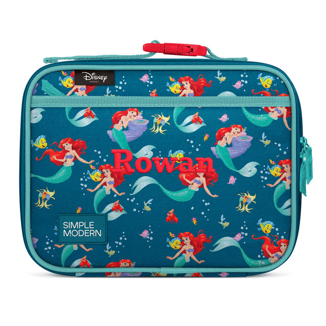 Teal insulated lunch box personalized with 