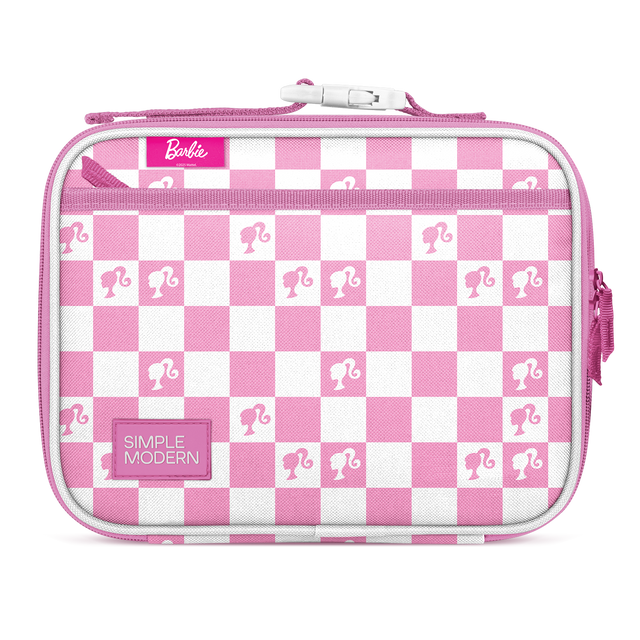 Bright magenta and white checkerboard pattern fabric or textile surface with vibrant hot pink squares alternating with white squares in a regular grid arrangement.