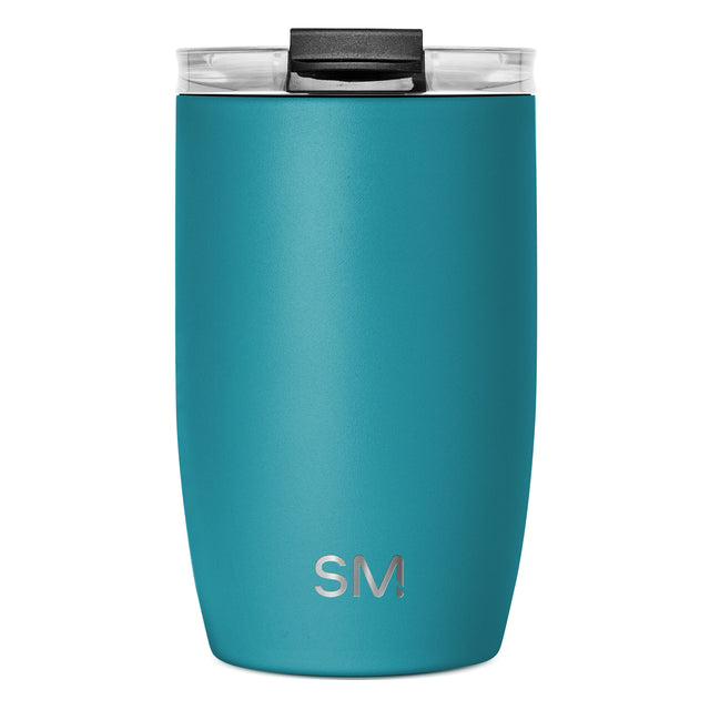 Vibrant teal tumbler with transparent plastic sections, HRV-SK-12-MAUI model in medium size.