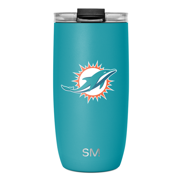 Turquoise teal tumbler with white outline accents and coral-orange logo design, HRV-SK-16-F-MID-M model