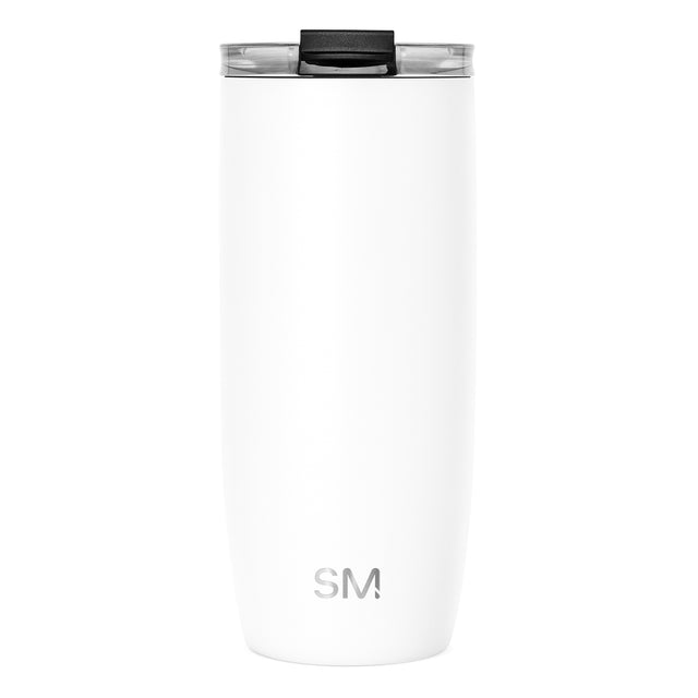White cylindrical tumbler with matte finish on clean background