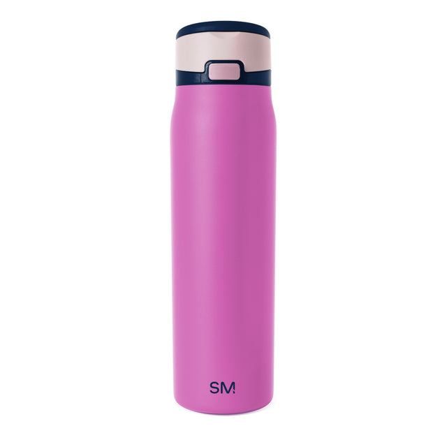 Hot pink tumbler with soft blush pink lid and upper band, featuring an eye-catching magenta body with pale pink accents for an energetic appearance.