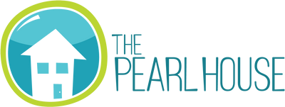 Pearl House logo with lime green outer ring and teal blue circular background with white accents