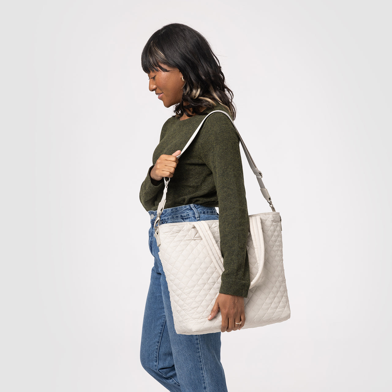 Simple Modern Strandtas rubberen draagtas | Waterdichte grote draagtas met ritsvak voor strand, zwembadboot, boodschappen, sport | Getaway Bag Collection | Zee glas salie, zeeglas salie, L, strandtas