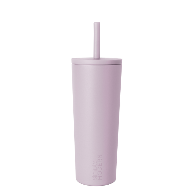 Lavender tumbler with matte finish on white background