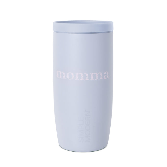Soft periwinkle-gray tumbler displayed against a white background, featuring a clean cylindrical design with smooth finish.