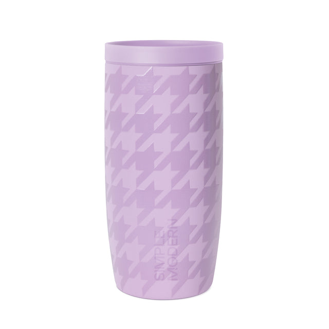 Lavender purple tumbler with soft, muted dusty rose tone displayed against a white background