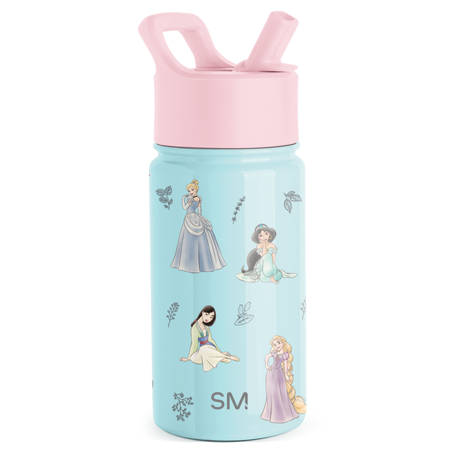Light turquoise water bottle with pale pink lid, two-tone design, pastel aesthetic