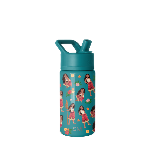 Teal Simple Modern water bottle with flip-top spout and cylindrical body on neutral background