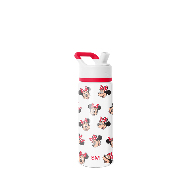 White Simple Modern water bottle with cylindrical shape against white background