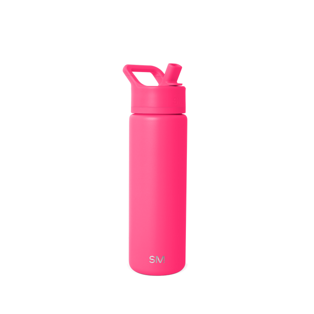 Vibrant hot pink neon-colored product against a neutral off-white background