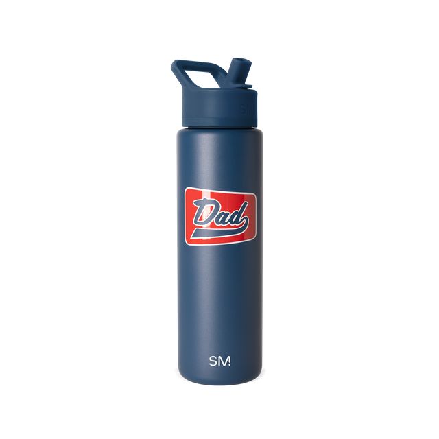 Navy blue water bottle with matching cap and carry handle, model SM2-S-30-FDV-M