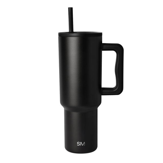Deep matte black drinkware vessel on white background