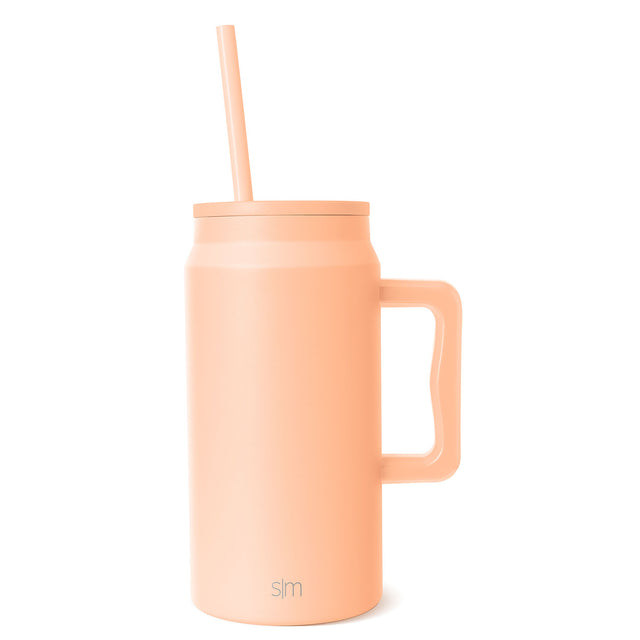 Peachy-apricot cylindrical drinkware with gradient shading, deeper tone at rim