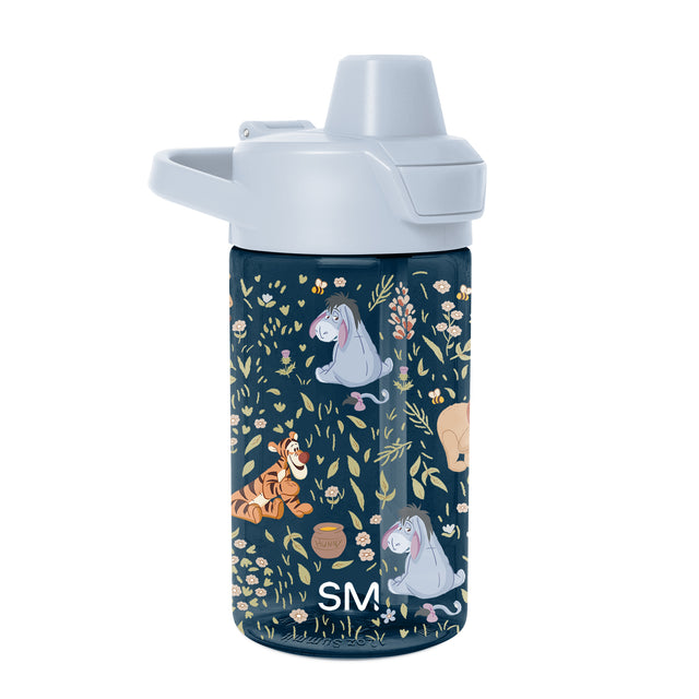 Dark navy water bottle with white lid and spout, featuring a contrasting color-block design for easy identification and hydration on-the-go.