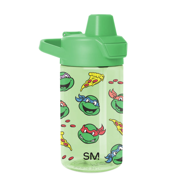 Mint green water bottle with rigid lid and spout assembly, cylindrical design for hydration and everyday use.