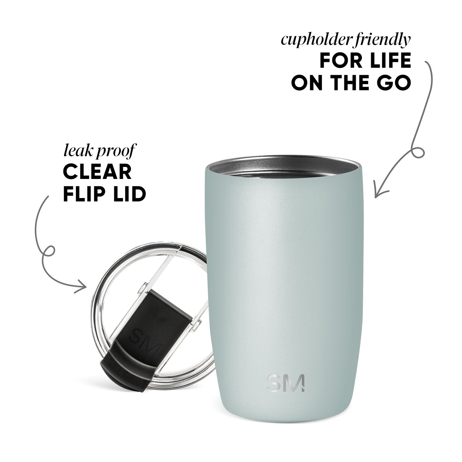 Voyager Tumbler with Clear Flip Lid & Straw – Simple Modern