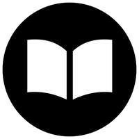 Solid black circle centered on white background, high contrast geometric design for education concept
