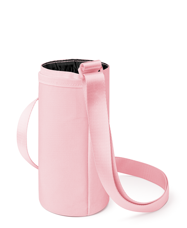 Soft pale pink ribbed fabric product with contrasting interior detail visible