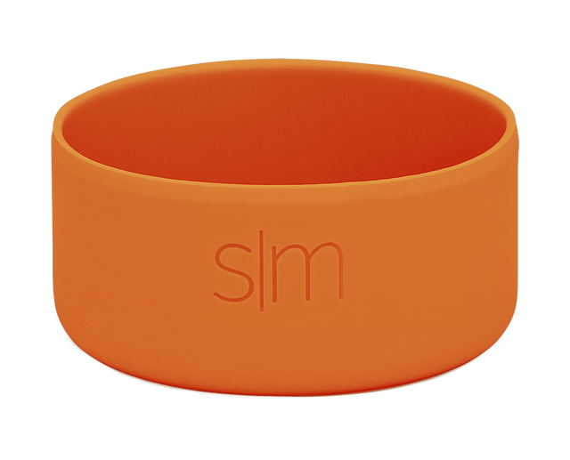 Burnt orange cylindrical bottle boot with matte exterior and smooth walls, transitioning to deep red-orange tone