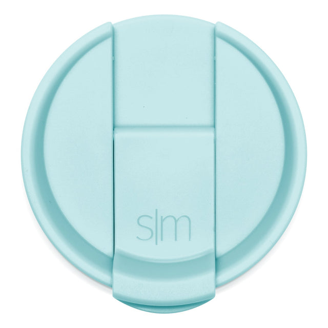 Seafoam blue flip-top lid against white background