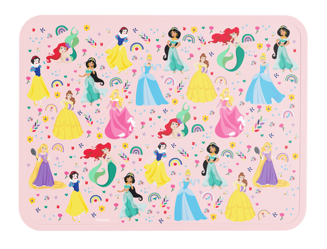 Colorful abstract design with soft pink background featuring bright yellow, turquoise, vibrant blue, hot pink, and soft accent colors in a cheerful, gentle composition.