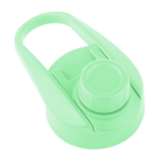 Pale mint green plastic lid or cover with subtle shading along edges and recesses for dimensional detail