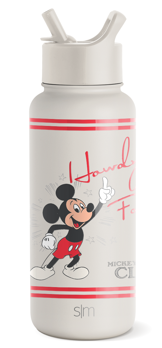 Simple Modern Disney Character Insulated Water Bottle with Straw Lid  Reusable Wide Mouth Stainless Steel Flask Thermos, 32oz 