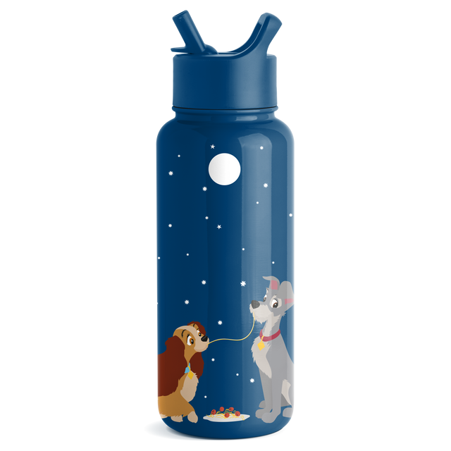 Navy blue bottle with white stars and circular window detail, featuring product branding and labeling