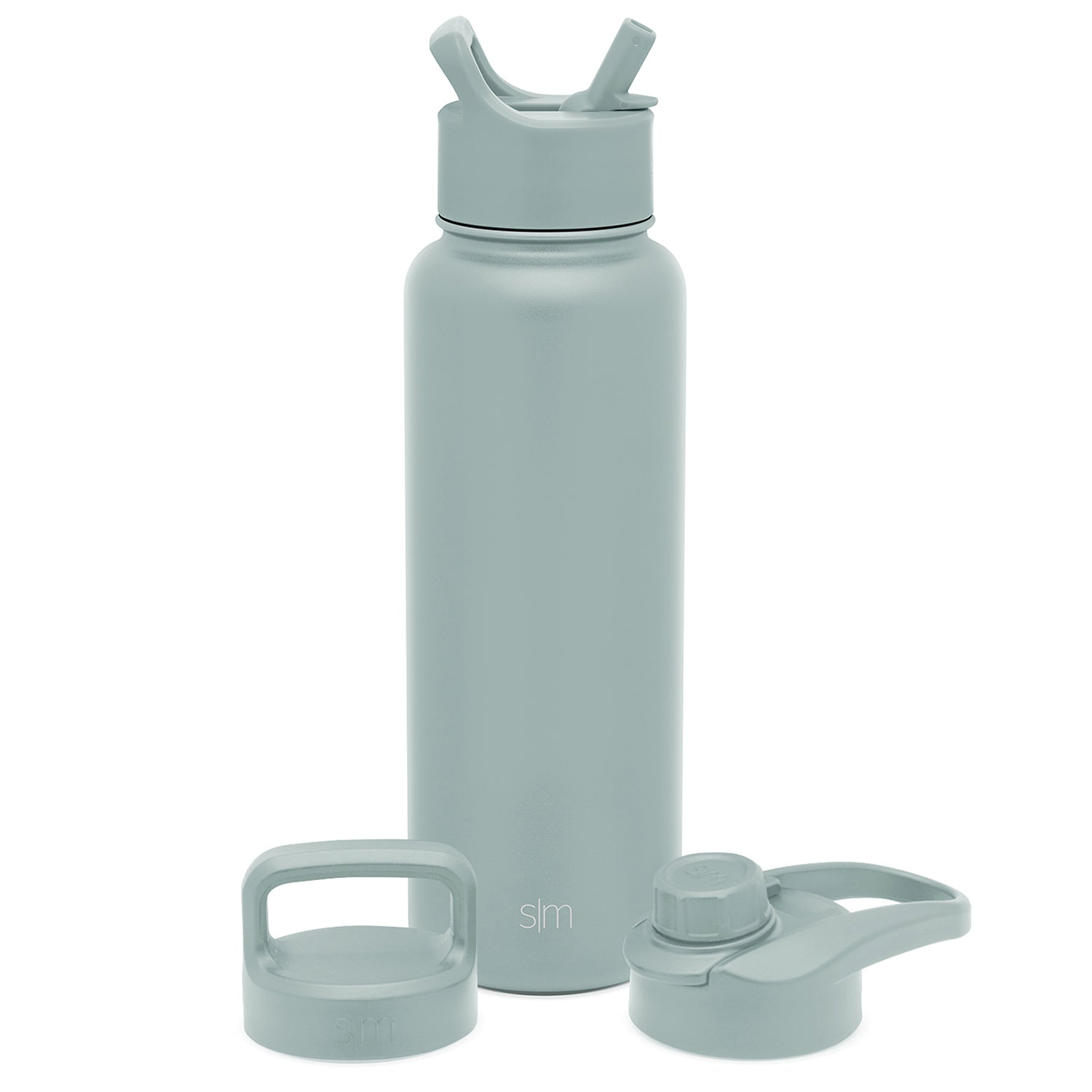 Simple Modern Water Bottle with Straw, Handle, and Chug Lid Vacuum Insulated Stainless Steel Bottles | Leak Proof | Summit | 40oz, Sea Glass Sage