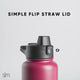 Collegiate Plastic Summit Water Bottle with Simple Flip Straw Lid - 32oz