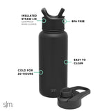 Summit Water Bottle with Straw Lid and Chug Lid
